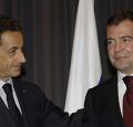 Dmitri Medvedev et Nicolas Sarkozy